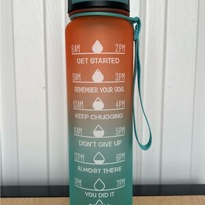 Gradient Water Bottle with Motivational Time Markers